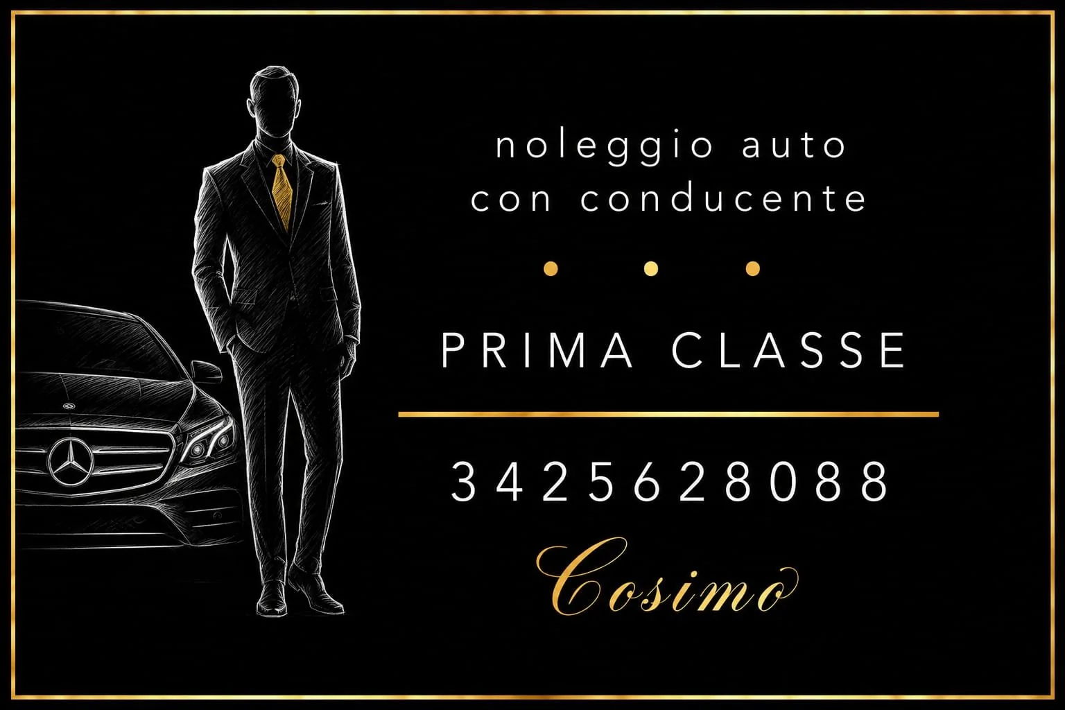 Elite Black Line — Noleggio auto con conducente, prima classe. Cosimo 342 562 8088
